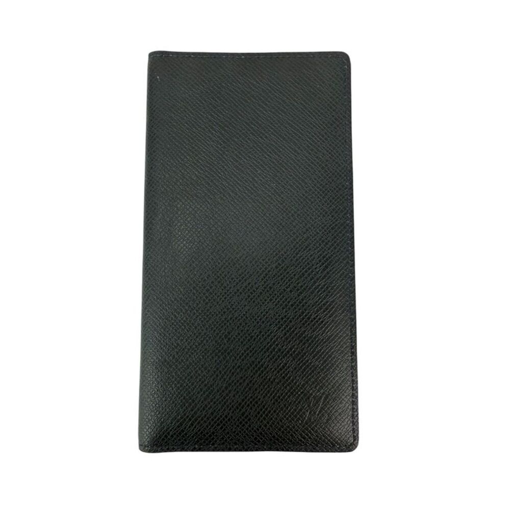 Louis Vuitton Taiga Brazza Long Bifold Dark Blue Leather Wallet
